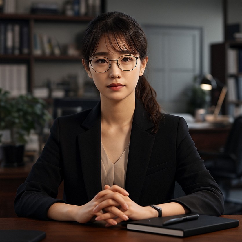 여탐정이 흥신소 사무실에서 의뢰 상담을 진행하는 모습