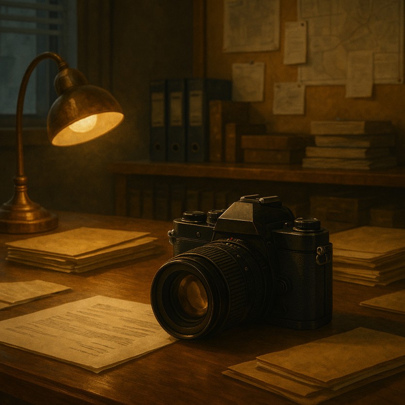 흥신소 의뢰비용 상담에 필요한 자료가 준비된 탐정사무소 책상 모습