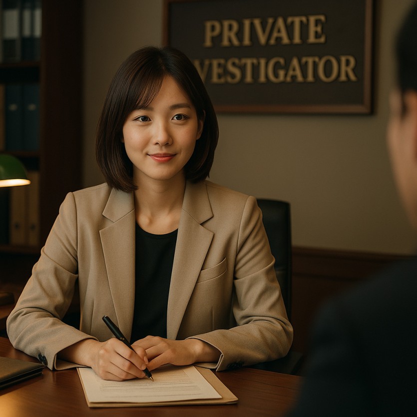 여성 탐정이 의뢰인과 상담 중인 분당흥신소 이미지