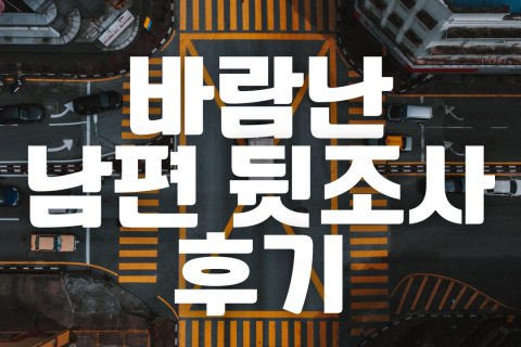 바람난 남편 뒷조사, 회사 여직원과 바람난 증거수집 후기